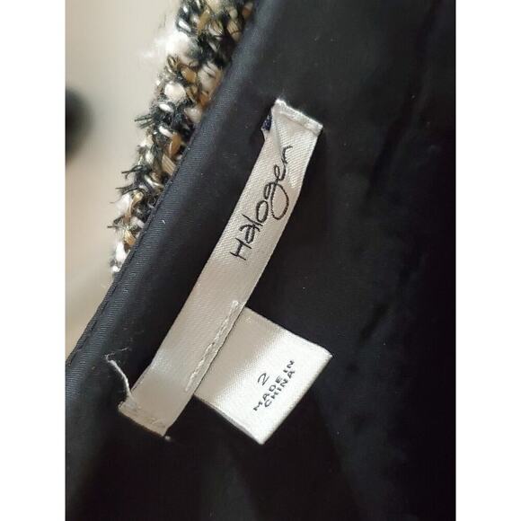 Halogen Women's Multicolor Acrylic Faux Leather Trim Back Zip Mini Skirt Size 2 - Picture 5 of 10